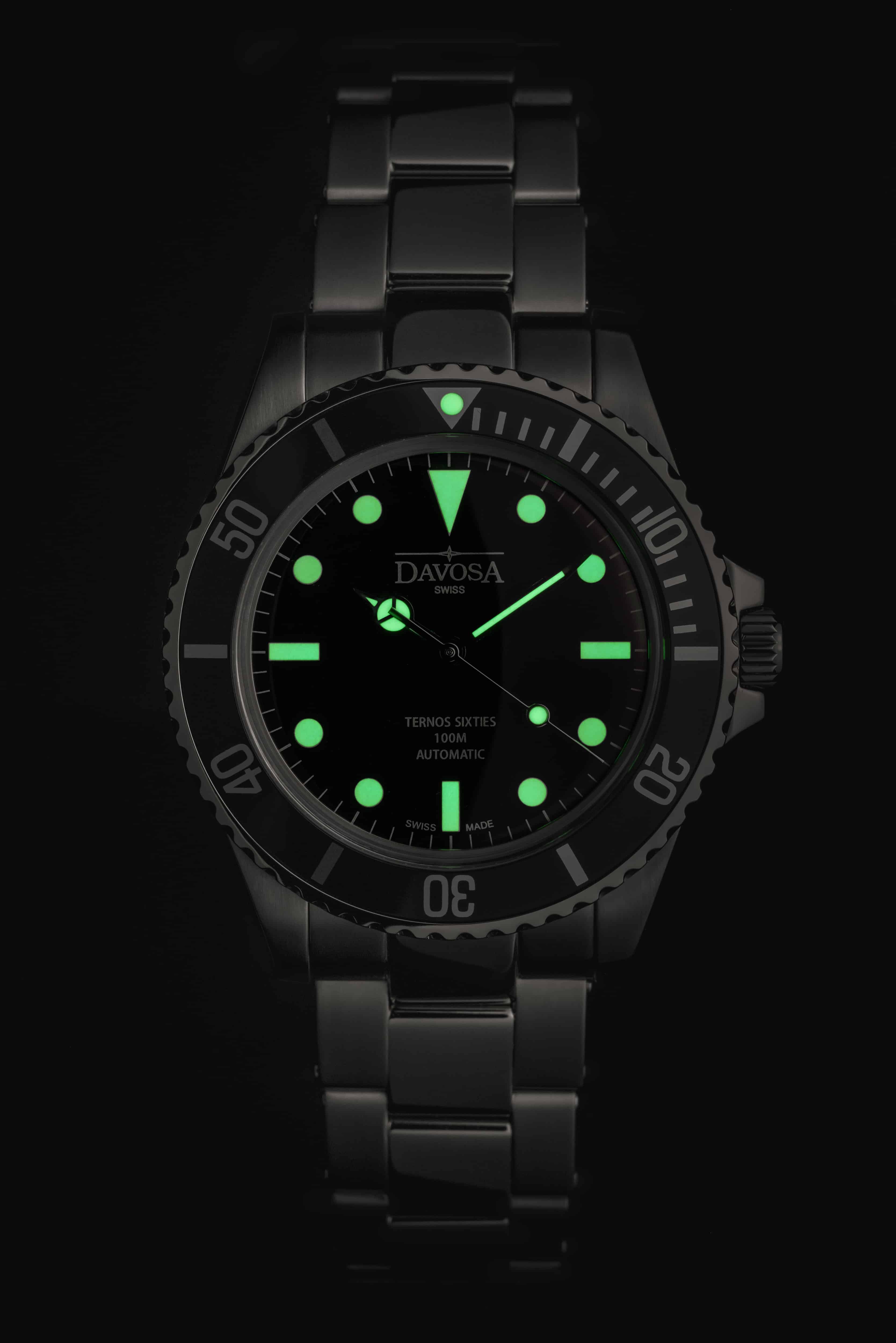 Ternos Sixties Automatic 100m Black Burgundy Diving Watch 16152560 Diver Davosa USA Official Distributor. Prices are Final. Tax & duties included.   