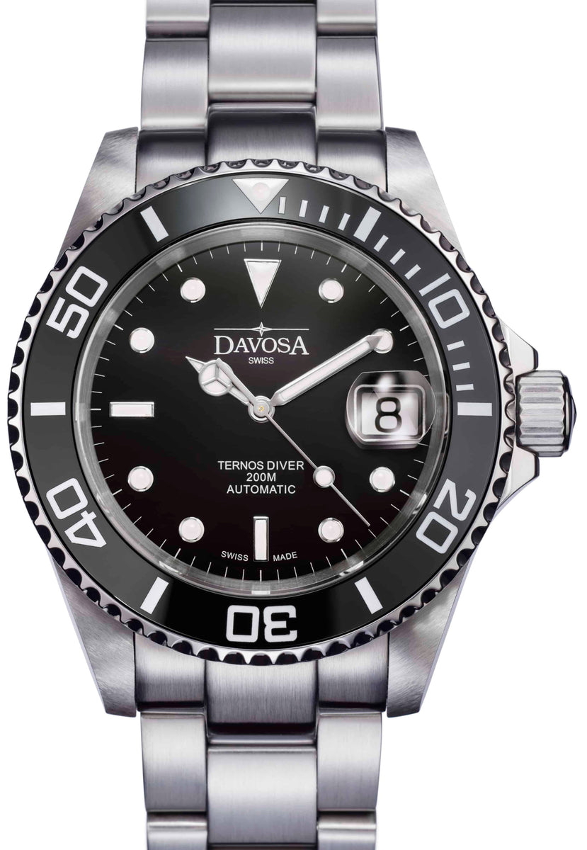 Davosa Swiss Ternos 16155550 Diver Analog Men Wrist Watch Steel Band ...