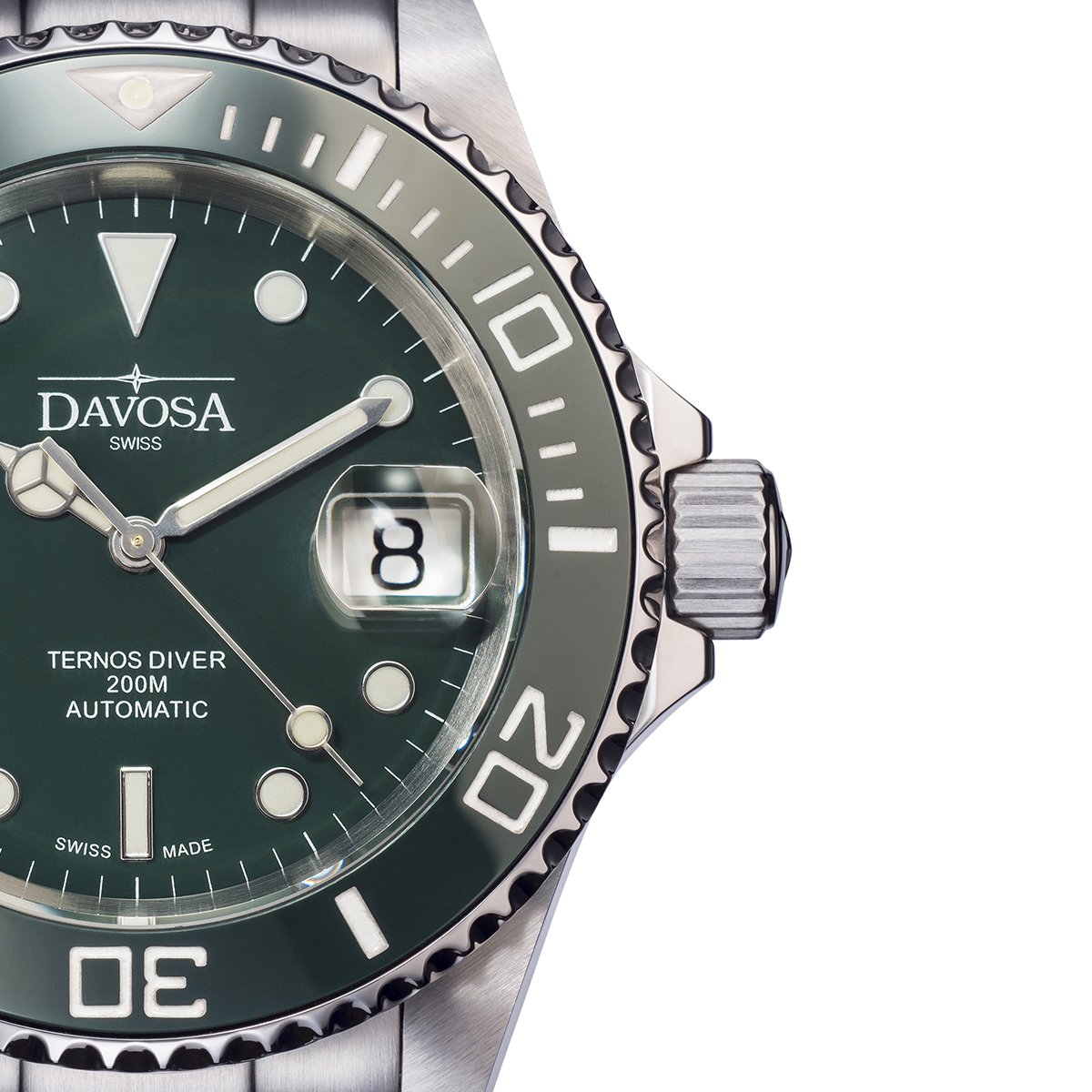 Ternos Ceramic Automatic 200m Green Diving Watch 16155570 Diver Davosa USA Official Distributor. Prices are Final. Tax & duties included.   