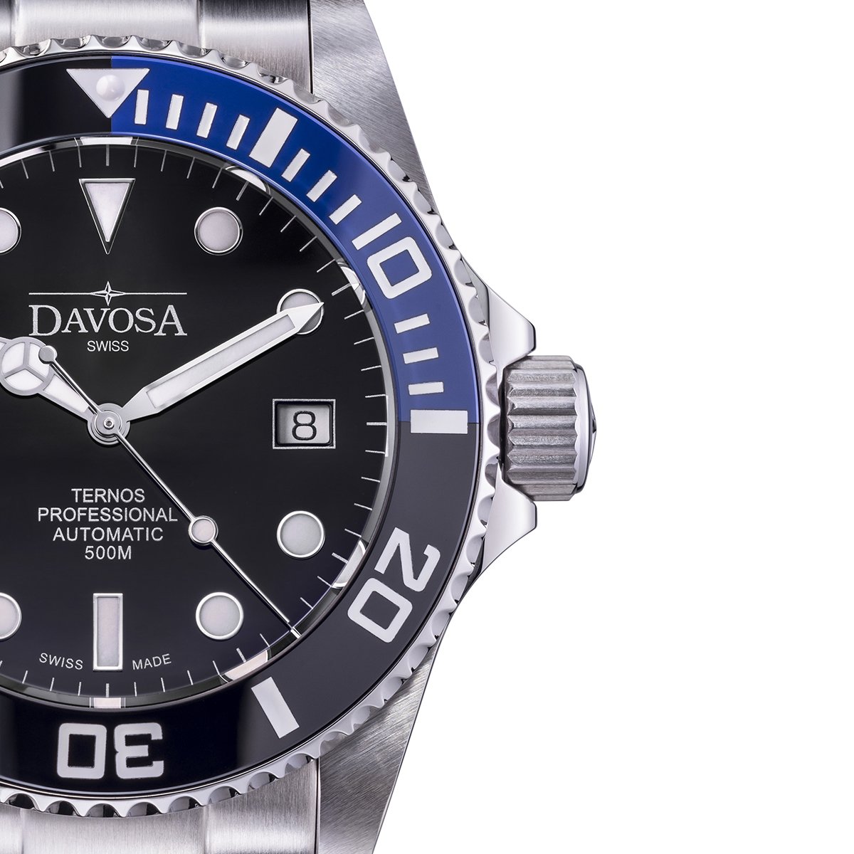 Ternos Professional Automatic 500m Black Blue Diving Watch 16155945 Diver Davosa USA Official Distributor. Prices are Final. Tax & duties included.   