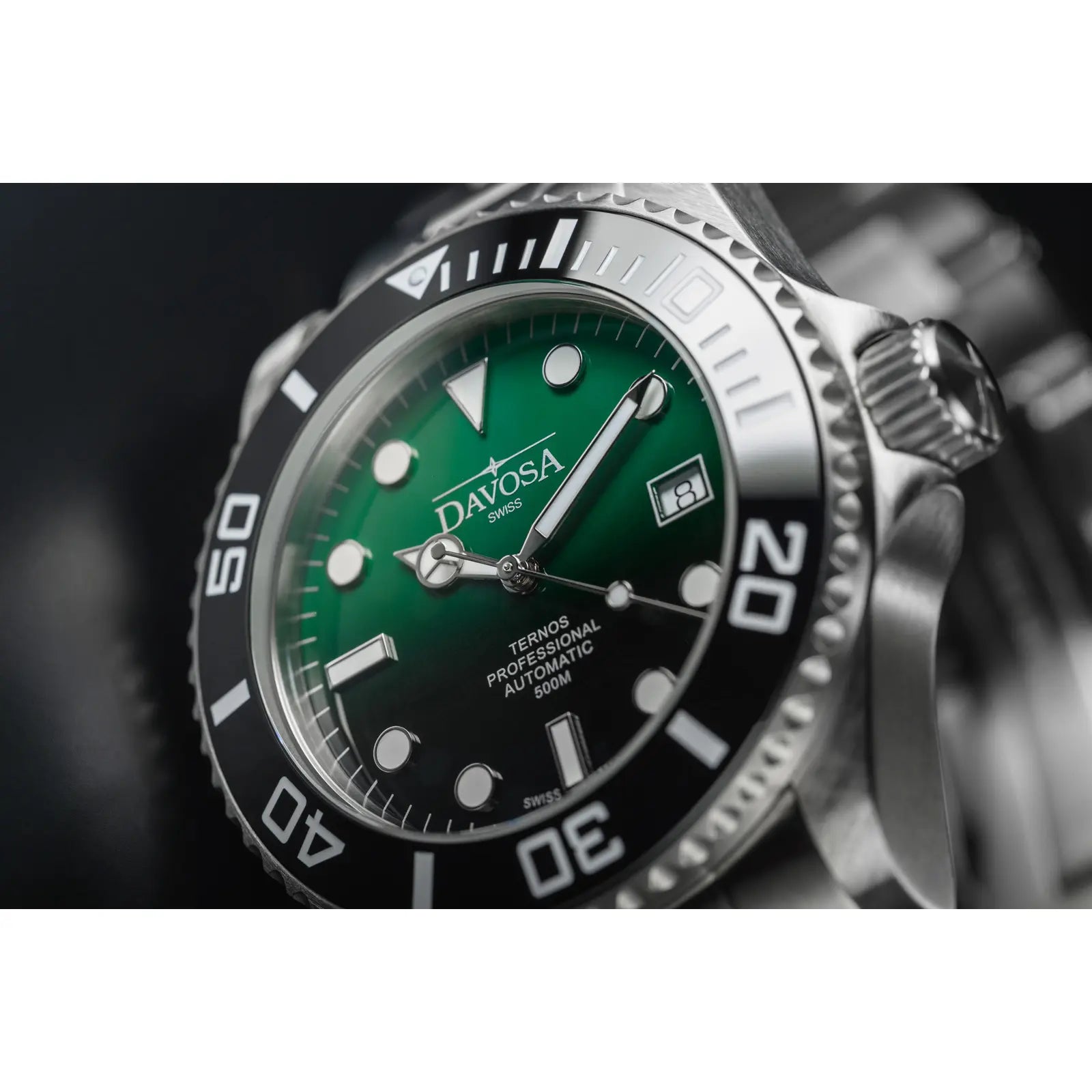 Ternos Professional Automatic 500m Green Black Diving Watch 16155975 Diver Davosa USA Official Distributor. Prices are Final. Tax & duties included.   