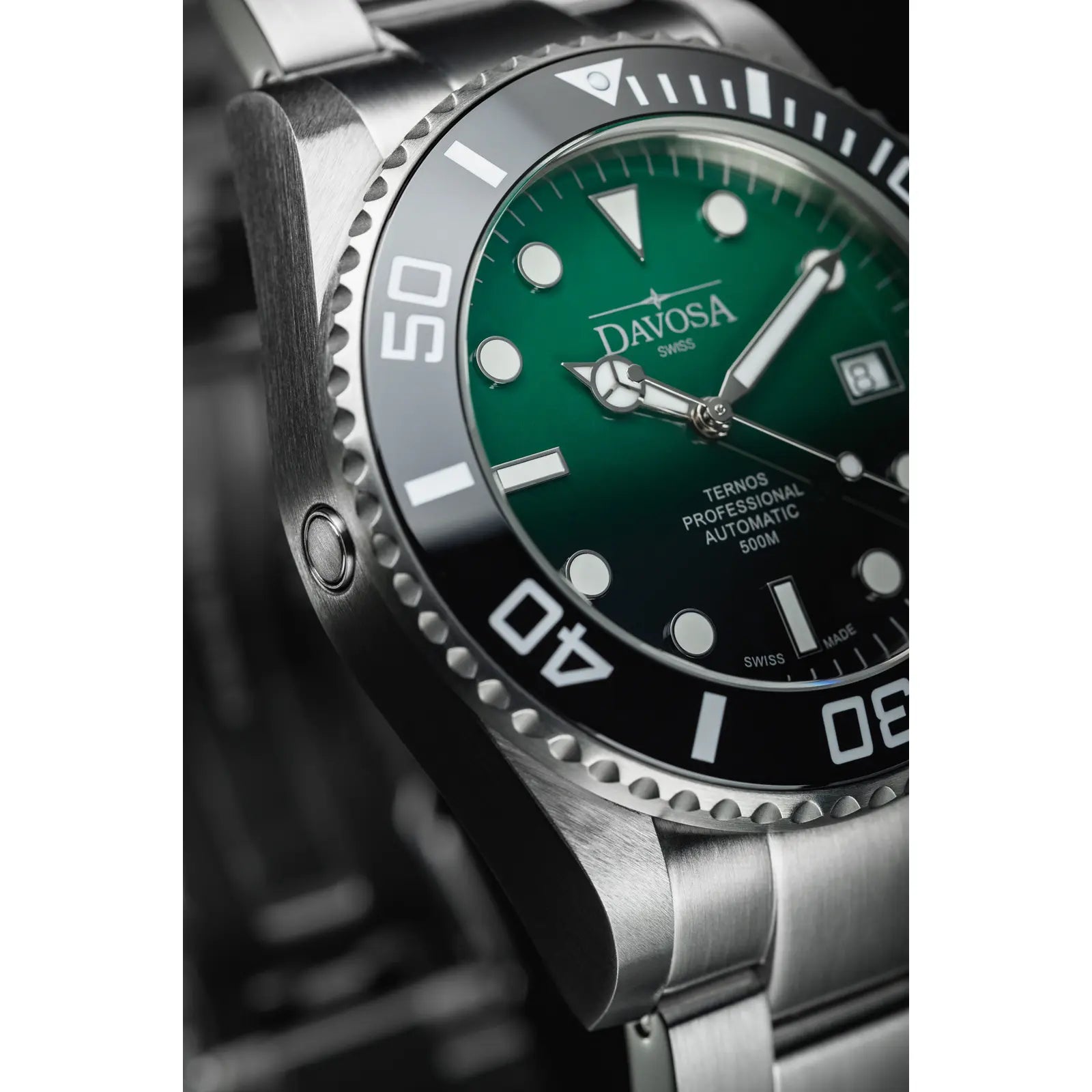 Ternos Professional Automatic 500m Green Black Diving Watch 16155975 Diver Davosa USA Official Distributor. Prices are Final. Tax & duties included.   