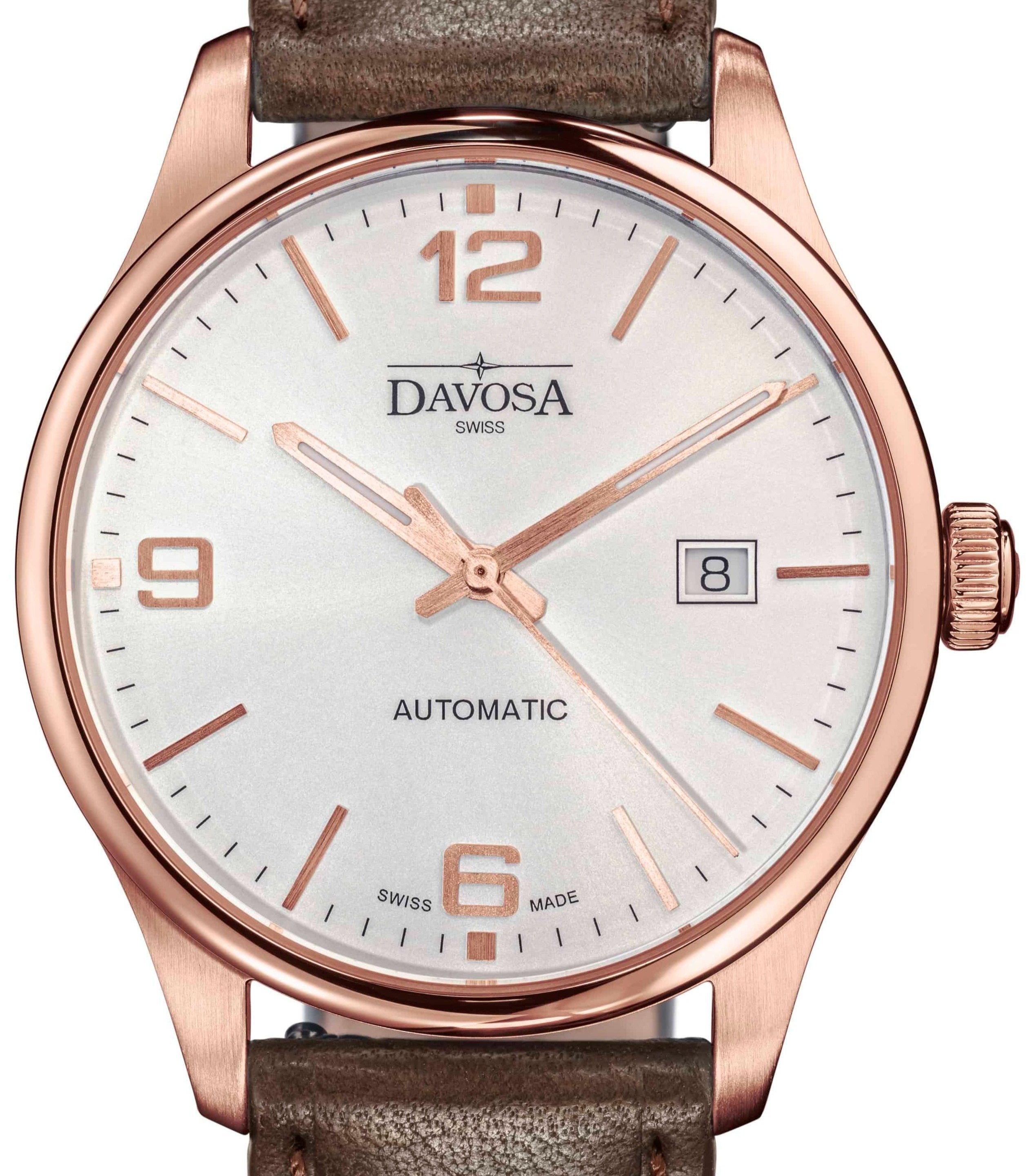 Gentleman Automatic 40mm PVD Rose Gold Executive Watch 16156664 Executive Davosa USA Official Distributor. Prices are Final. Tax & duties included. 40mm White-Rose Gold Leather