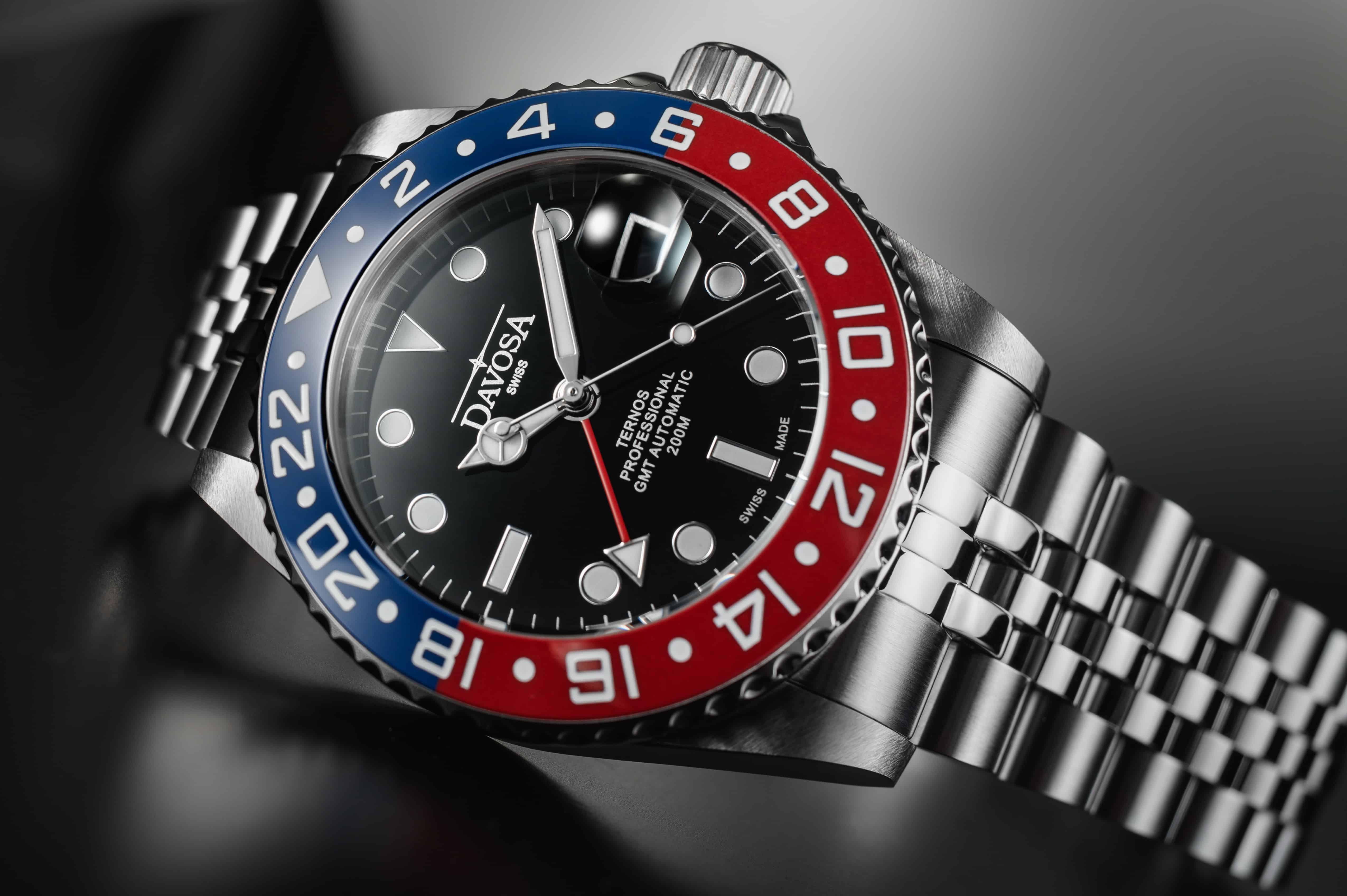 Ternos Professional Automatic 200m GMT Red Blue Diving Watch 16157106 GMT Davosa USA Official Distributor. Prices are Final. Tax & duties included.   