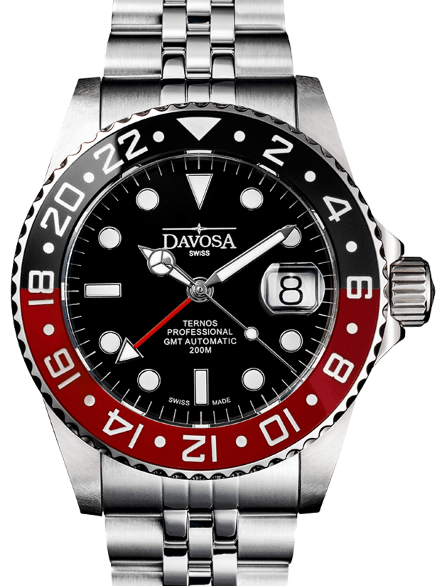 Ternos Professional Automatic 200m GMT Black Red Diving Watch 16157109 GMT Davosa USA Official Distributor. Prices are Final. Tax & duties included.