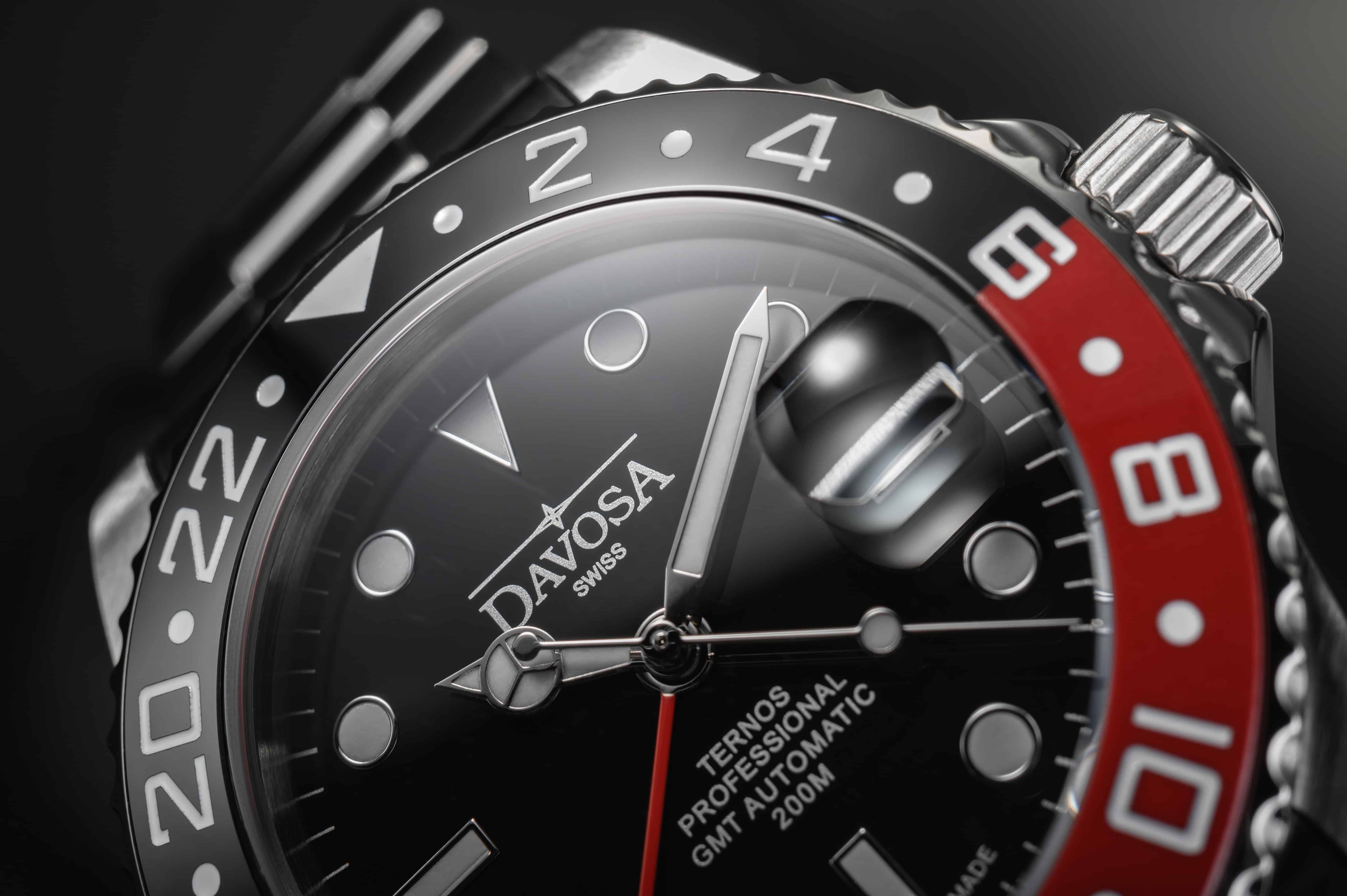 Ternos Professional Automatic 200m GMT Black Red Diving Watch 16157109 GMT Davosa USA Official Distributor. Prices are Final. Tax & duties included.   