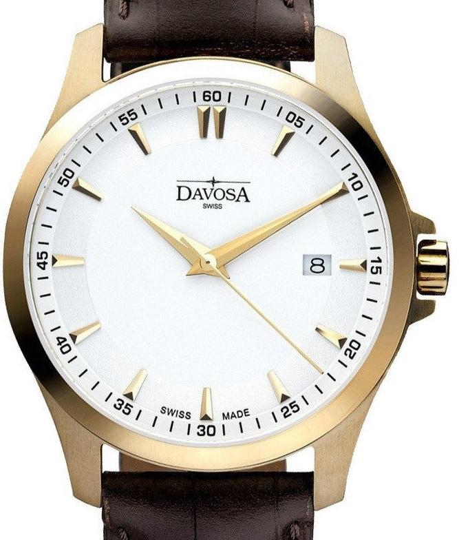 Classic Quartz Swiss-Made White Gold Executive Watch 16246715 Classic Davosa USA Official Distributor. Prices are Final. Tax & duties included. 39mm White Leather