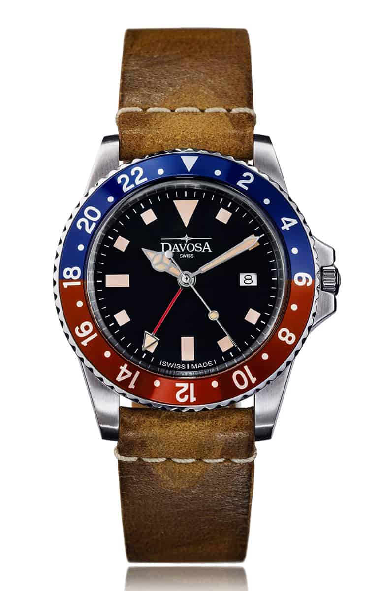 Vintage Quartz 100m Red Blue Men's Diver Watch 16250095 Watches Davosa USA Official Distributor. Prices are Final. Tax & duties included.   