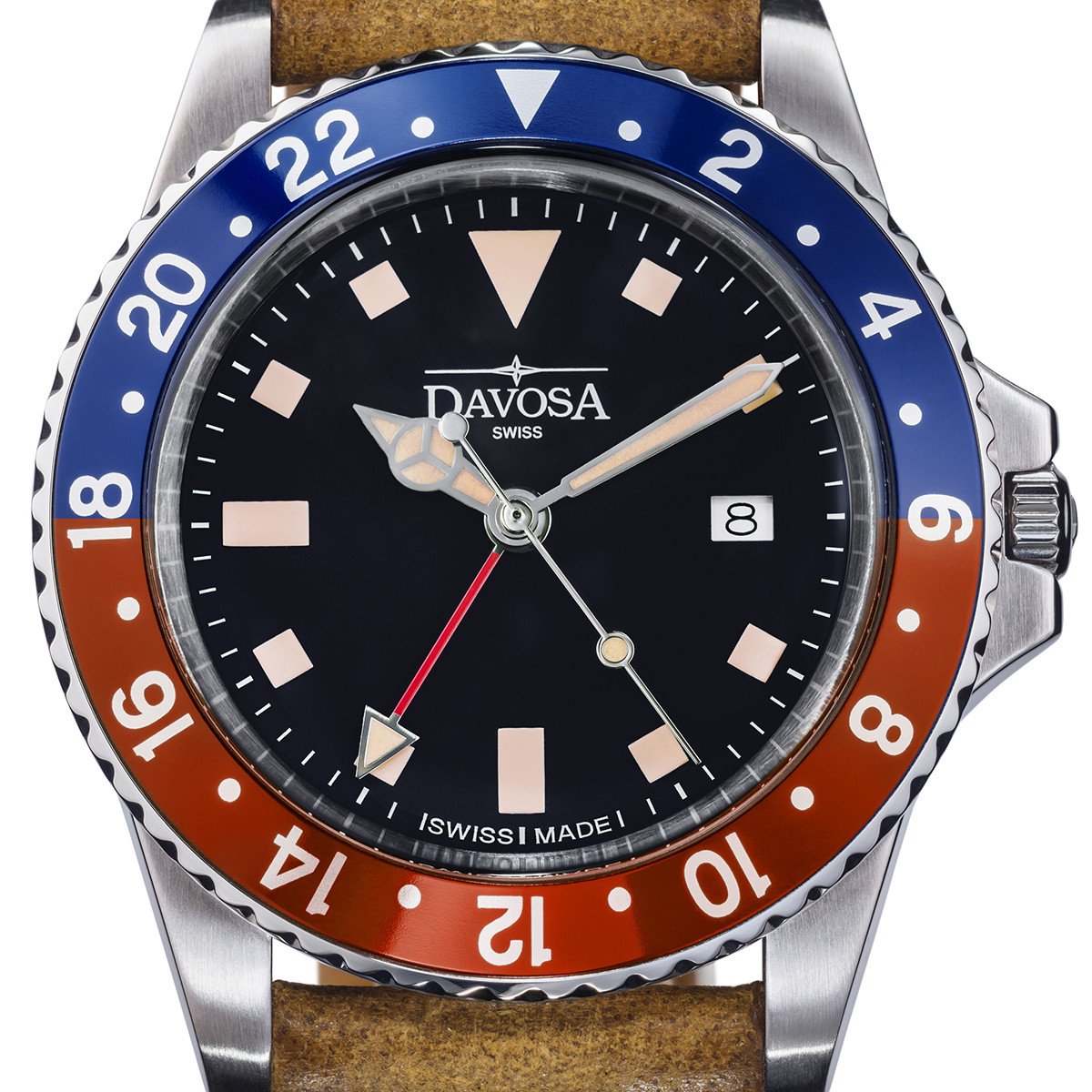 Vintage Quartz 100m Red Blue Men's Diver Watch 16250095 Watches Davosa USA Official Distributor. Prices are Final. Tax & duties included. 39mm Pepsi Leather