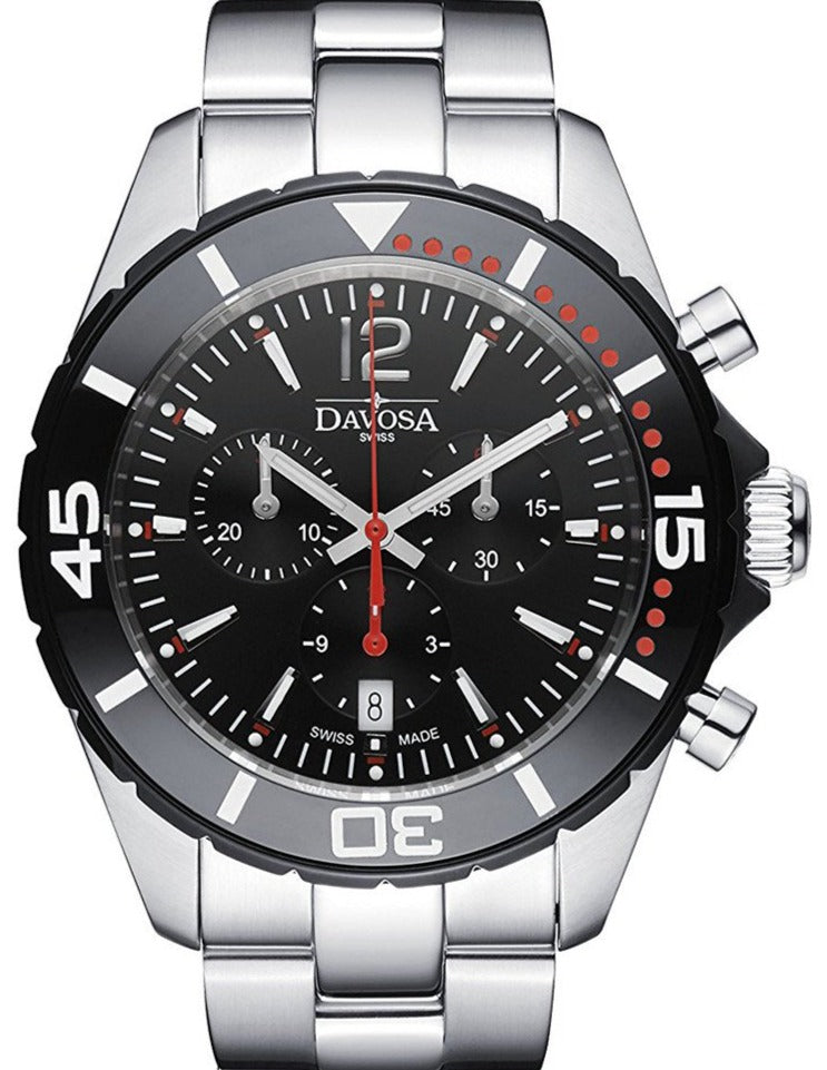 Nautic Star Quartz Chronograph 100m Black Red Diving Watch 16347365 Chronograph Davosa USA Official Distributor. Prices are Final. Tax & duties included. 43.5mm Black-Red TriaLink