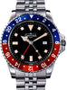 Vintage diver quartz 100m red-blue stainless steel bracelet 39mm - 16350090