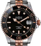 Ternos Medium Automatic Black Rose Gold Diving Watch 16619605 Diver Davosa USA Official Distributor. Prices are Final. Tax & duties included. 36.5mm Black-Rose Gold PentaLink