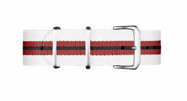 Davosa Nylon Strap White Red Black 20mm 169.555.90 Straps Davosa USA Official Distributor. Prices are Final. Tax & duties included. 20mm White Nylon