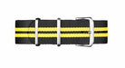 Nylon Strap Black Yellow 22mm 169.555.80 Straps Davosa USA Official Distributor. Prices are Final. Tax & duties included. 22mm Black Nylon