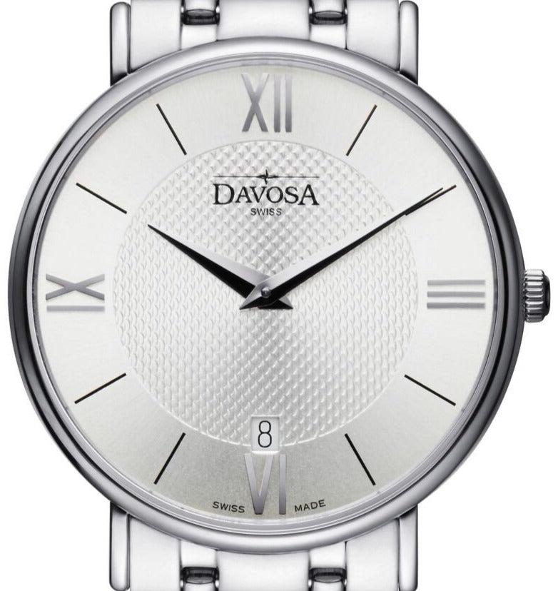 Pianos II Quartz Guilloche Silver Executive Watch 16347615 Executive Davosa USA Official Distributor. Prices are Final. Tax & duties included. 38mm Silver PentaLink