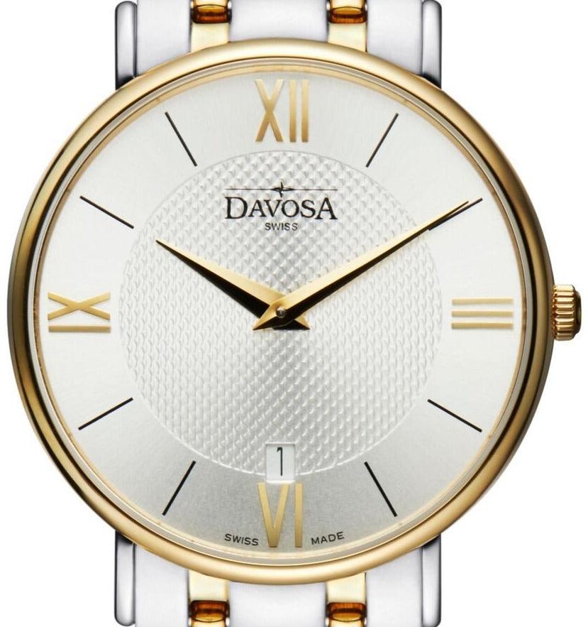 Pianos II Quartz Guilloche Silver Gold Executive Watch 16347715 Executive Davosa USA Official Distributor. Prices are Final. Tax & duties included. 38mm Silver-Gold PentaLink