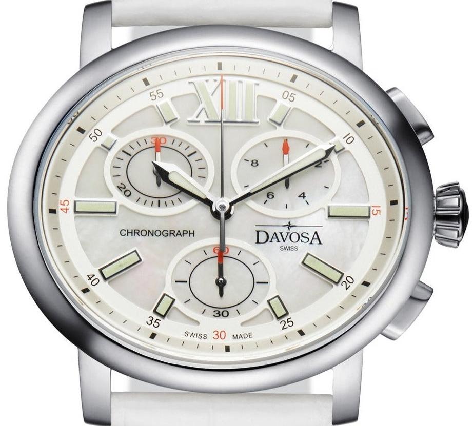 Oval Edition Quartz Chronograph White White Ladies Watch 16756915 Ladies Davosa USA Official Distributor. Prices are Final. Tax & duties included. 38mm White Leather