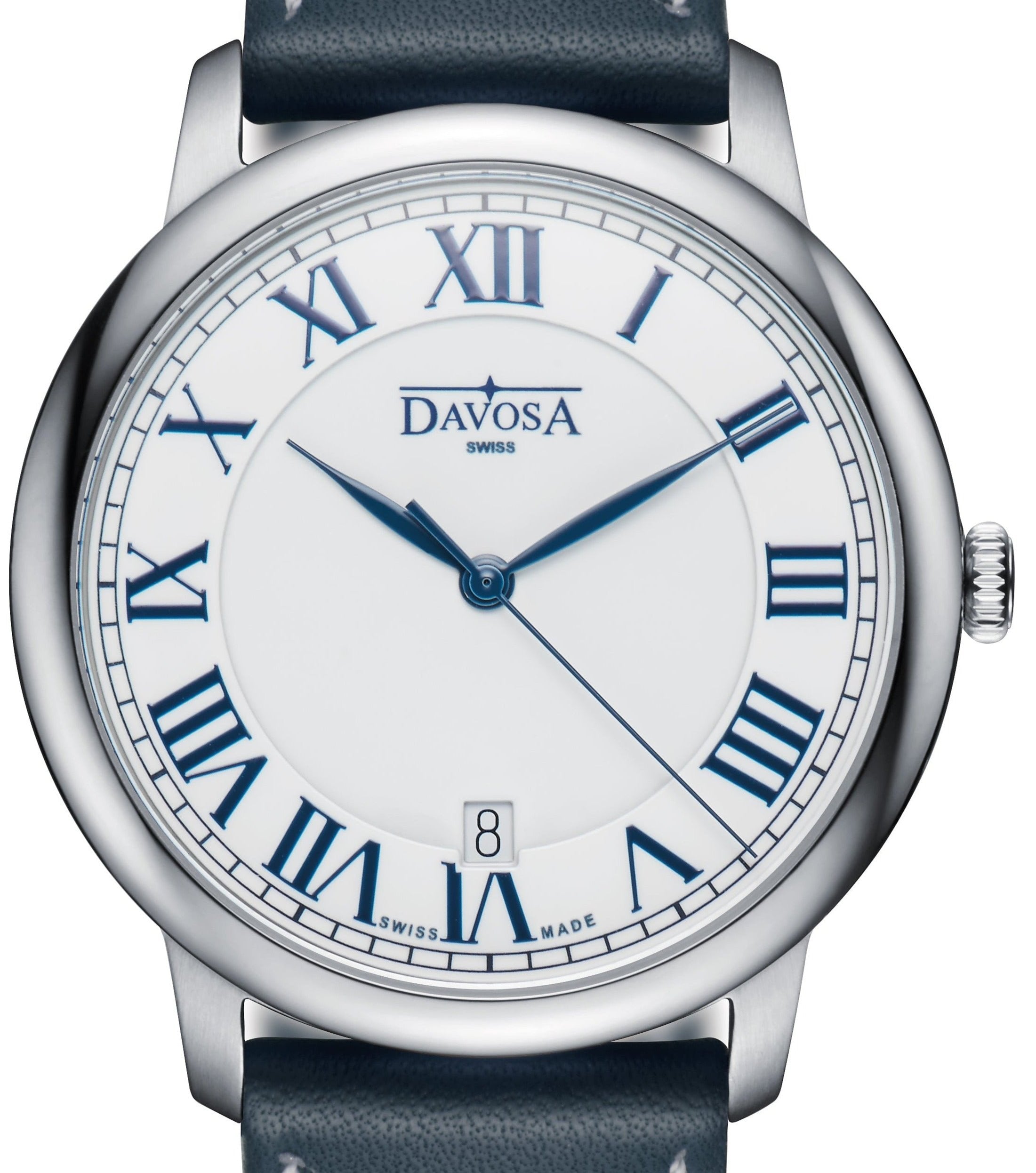 Amaranto Quartz Swiss-Made White Blue Executive Watch 16248022 Executive Davosa USA Official Distributor. Prices are Final. Tax & duties included. 39mm White-Silver Leather