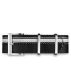 Davosa Nylon Strap Black Grey 22mm 169.488.15 Straps Davosa USA Official Distributor. Prices are Final. Tax & duties included. 22mm Black Nylon