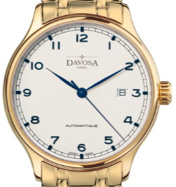 Classic Automatic Swiss-Made White Gold-Tone Executive Watch 16146411 Classic Davosa USA Official Distributor. Prices are Final. Tax & duties included. 40mm White-Blue PentaLink