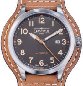 Axis Automatic Swiss-Made Black Men's Dress Watch 16157296 Performance Davosa USA Official Distributor. Prices are Final. Tax & duties included. 42mm Gray Leather