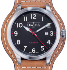 AXIS Automatic Swiss-Made Black Men's Dress Watch 16157256 Performance Davosa USA Official Distributor. Prices are Final. Tax & duties included. 42mm Black Leather