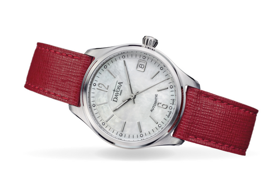 Newton Automatic Swiss-Made White Red Ladies Watch 16619019 Ladies Davosa USA Official Distributor. Prices are Final. Tax & duties included.   