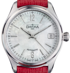 Newton Automatic Swiss-Made White Red Ladies Watch 16619019 Ladies Davosa USA Official Distributor. Prices are Final. Tax & duties included. 34mm Silver Leather