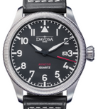 Aviator Quartz Swiss-Made Black Men's Dress Watch 16249855 Pilot Davosa USA Official Distributor. Prices are Final. Tax & duties included. 42mm Black Leather