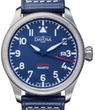 Aviator Quartz Swiss-Made Blue Men's Dress Watch 16249845 Pilot Davosa USA Official Distributor. Prices are Final. Tax & duties included. 42mm Blue Leather