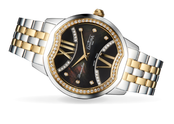 Dreamline II Quartz Swiss-Made Black Silver Golden Ladies Watch 16857755 Ladies Davosa USA Official Distributor. Prices are Final. Tax & duties included.   