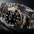 Ternos Medium Automatic 200m Swiss-Made Black Gold Men's Diver Watch 16619750 Diver Davosa USA Official Distributor. Prices are Final. Tax & duties included.   