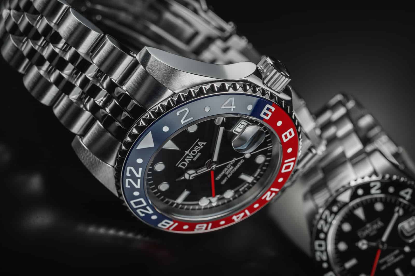 Ternos Ceramic Automatic GMT Swiss-Made Blue Red Diving Watch 16159006 GMT Davosa USA Official Distributor. Prices are Final. Tax & duties included.   