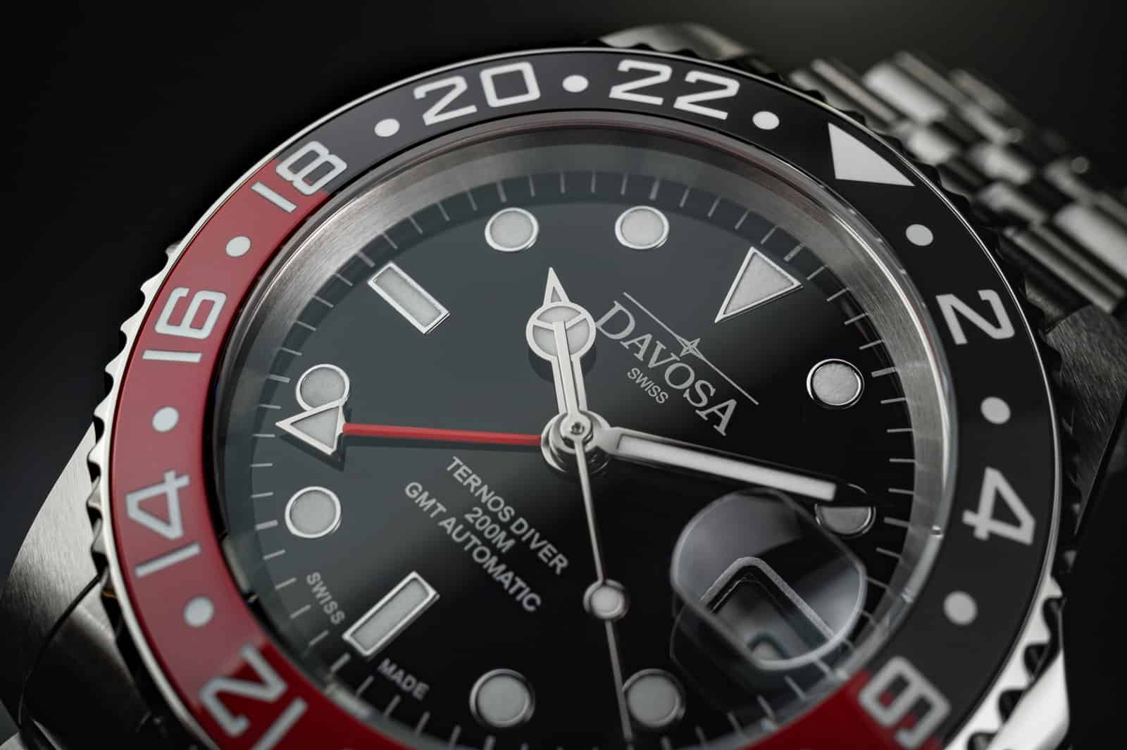 Ternos Ceramic Automatic GMT Black Red Diving Watch 16159009 Diver Davosa USA Official Distributor. Prices are Final. Tax & duties included.