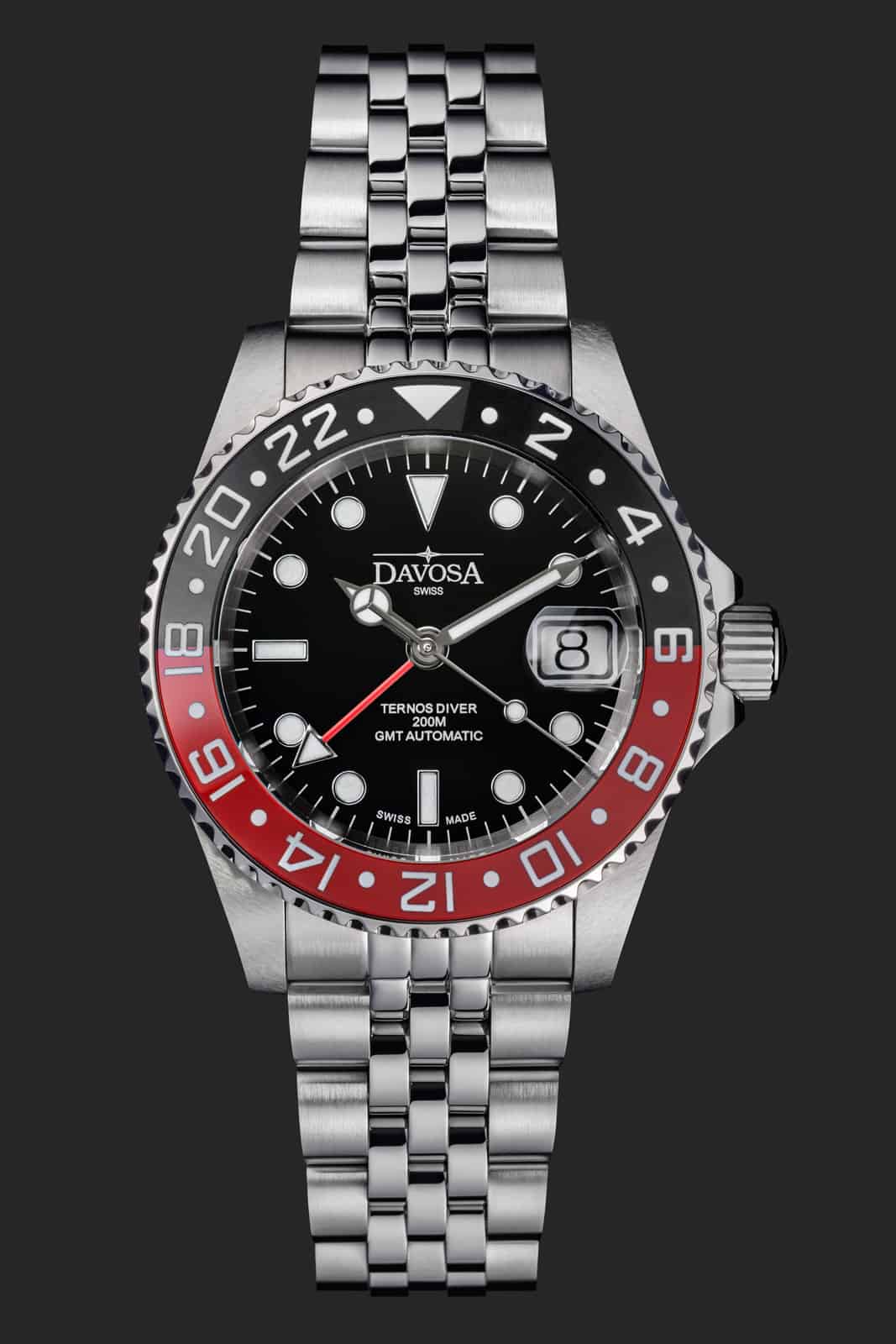 Ternos Ceramic Automatic GMT Black Red Diving Watch 16159009 Diver Davosa USA Official Distributor. Prices are Final. Tax & duties included.