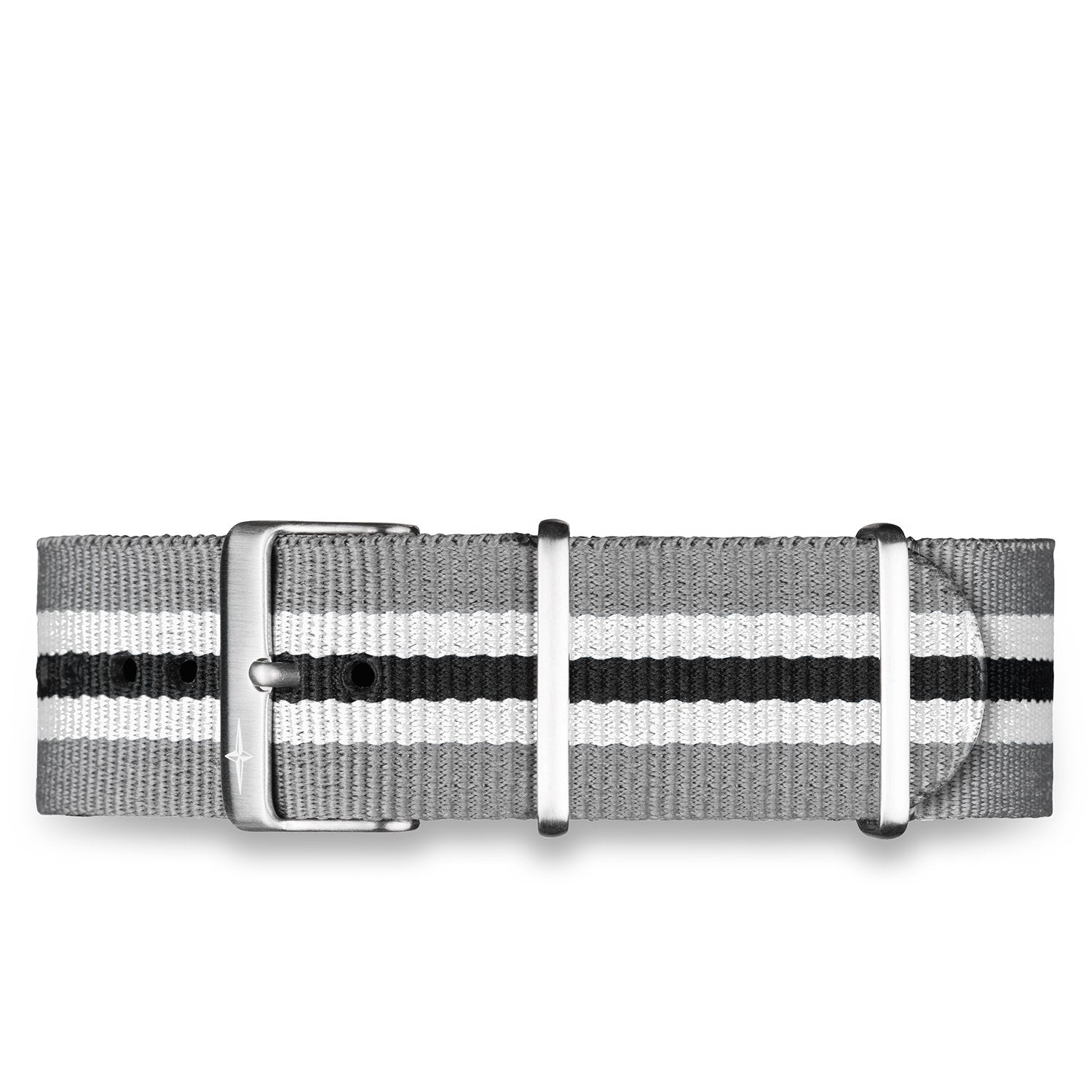 Nylon Strap Grey White Black 20mm 169.555.20 Straps Davosa USA Official Distributor. Prices are Final. Tax & duties included. 20mm Gray Nylon