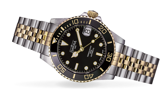 Ternos Medium Automatic Swiss-Made Black Gold Diver Watch 16619705 Diver Davosa USA Official Distributor. Prices are Final. Tax & duties included.   