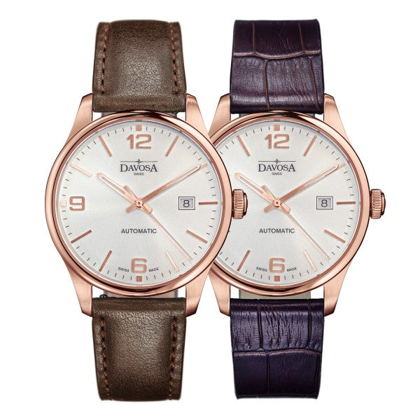 Gentleman Automatic 40mm PVD Rose Gold Executive Watch 16156664 Executive Davosa USA Official Distributor. Prices are Final. Tax & duties included.   