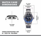 Ternos Professional Automatic 200m GMT Black Blue Diving Watch 16157145 GMT Davosa USA Official Distributor. Prices are Final. Tax & duties included.   